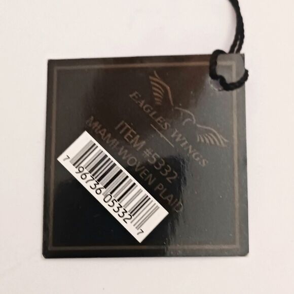 NWT Univ of Miami Woven Plaid Tie Eagles Wings Green/Orange 4" - Picture 6 of 8